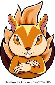 Cute angry squirrel mascot design