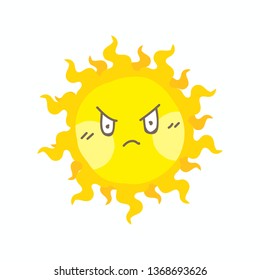 Cute angry sun vector