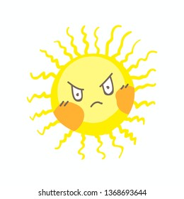 Cute Angry Sun Vector Stock Vector (Royalty Free) 1368693644 | Shutterstock