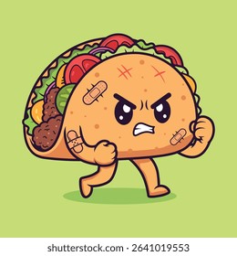 Cute angry taco vector art