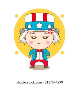 cute angry uncle Sam cartoon character