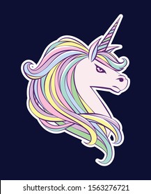 Cute angry unicorn in cartoon style. Vector design for t-shirt, sticker, etc svg