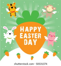 cute animal angel easter greeting