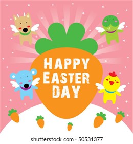 cute animal angel easter greeting
