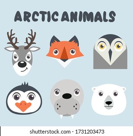 Cute Animal arctic heads set
