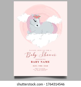 cute animal baby shower invitation editable template