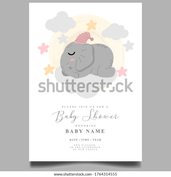 cute\
animal baby shower invitation editable\
template