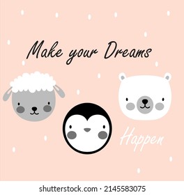 Cute Animal Bear Funny Cartoon Doodle Vector Slogan Tshirt Print Design