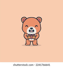 CUTE ANIMAL BEAR VECTOR STOK