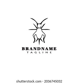 cute animal bedbug cartoon logo icon design template black modern isolated vector illustration