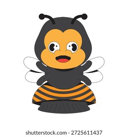 Cute animal bee hand puppet cartoon character illustration