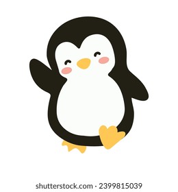 Cute animal bird penguin cartoon doodle