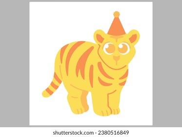 cute animal with birthday theme vector