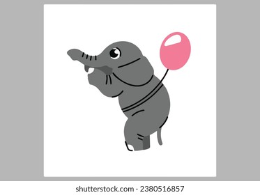 cute animal with birthday theme vector