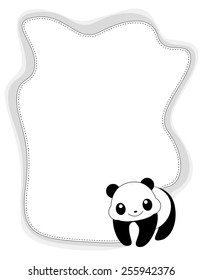 Cute animal border / frame with panda. 