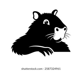 Cute animal capybara icon on white background.