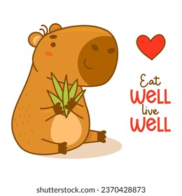 Cute animal capybara. Vector illustration. Funny capibara character rodent for cards, design, print, kids collection