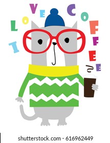 Cute animal cartoon artwork vector illustration.
