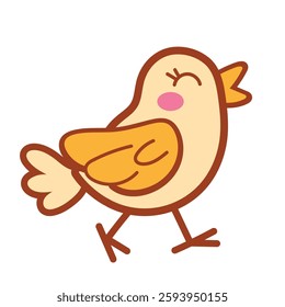 Cute animal cartoon bird adorable singing icon