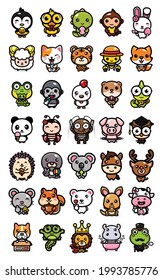 cute animal cartoon bundle set