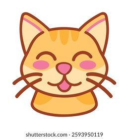 Cute animal cartoon cat adorable fluffy pet icon