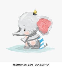 cute animal cartoon illustration design. cute animal art for baby. animal art for background poster and card