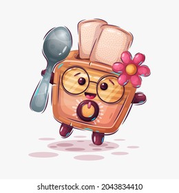 cute animal cartoon illustration design. cute animal art for baby. animal art for background poster and card