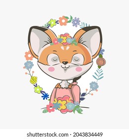 cute animal cartoon illustration design. cute animal art for baby. animal art for background poster and card