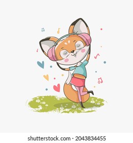 cute animal cartoon illustration design. cute animal art for baby. animal art for background poster and card