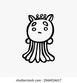 cute animal cartoon illustration design. cute animal art for baby. animal art for background poster and card