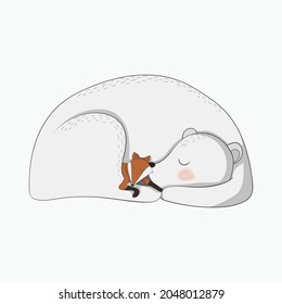cute animal cartoon illustration design.cute animal art for baby. animal art for background poster and card