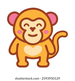 Cute animal cartoon monkey adorable wildlife