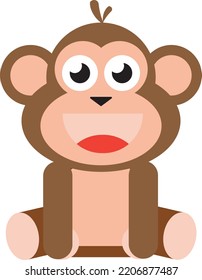 Cute-Animal-Cartoon-Affe, Vektorgrafik