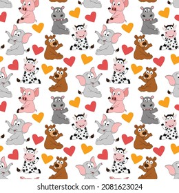 cute animal cartoon pattern graphic