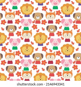 cute animal cartoon pattern graphic