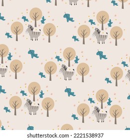 Cute animal cartoon pattern perfect for wrapping paper and decoration
