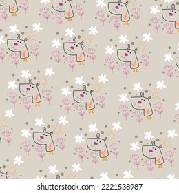 Patrón de dibujos animados de animales pequeños perfecto para envolver papel y decoración