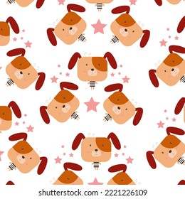 Cute animal cartoon pattern suitable for wallpaper