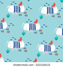 Cute animal cartoon pattern suitable for wallpaper