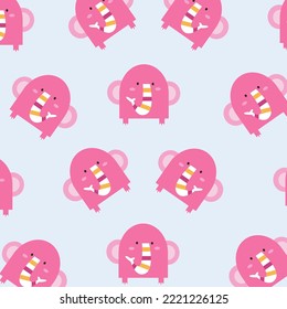 Cute animal cartoon pattern suitable for wallpaper