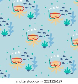 Cute animal cartoon pattern suitable for wallpaper
