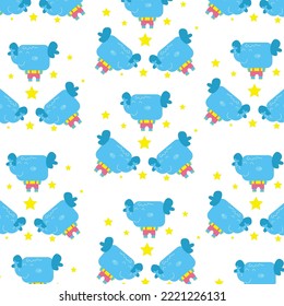 Cute animal cartoon pattern suitable for wallpaper