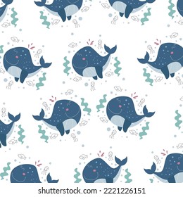 Cute animal cartoon pattern suitable for wallpaper