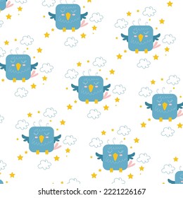 Cute animal cartoon pattern suitable for wallpaper