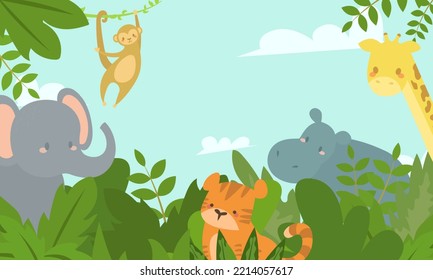 Cute animal cartoon. Wildlife animals