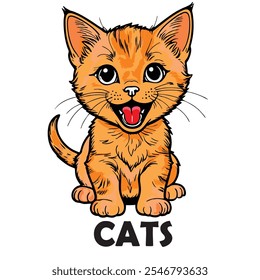 cute animal cat design graphic illustration vector