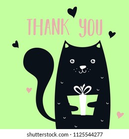 Cute animal cat doodle drawing design. Cartoon pet hand drawn style vector Illustration