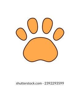 cute animal cat paw cartoon design sticker illustration vector