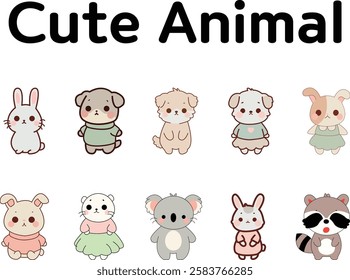 Cute Animal Character Icon Collection