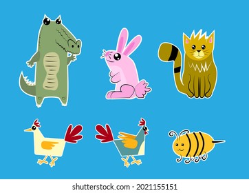 cute animal character isolated with white background